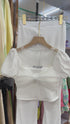 TEEN TOP Lacey Round Neck Crop Top With Trouser Sets